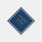 Klassieke marine en witte bruiloft servetten (Hoek)