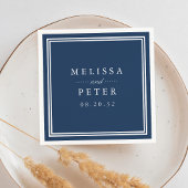 Klassieke marine en witte bruiloft servetten