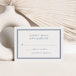 Klassieke marine en witte RSVP Kaartje