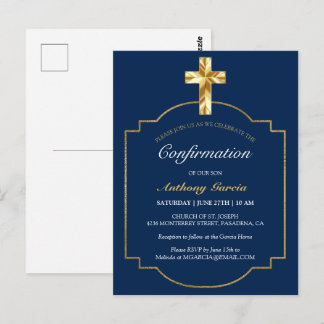 Klassieke 'marine Gold Cross'-bevestiging Briefkaart