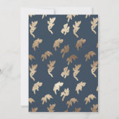 Klassieke marine goud motief monogram koppels douc kaart (Achterkant)