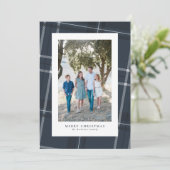 Klassieke marine plaid verticale foto feestdagenkaart (Staand voorkant)