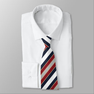 Klassieke marine rood witte Candy Stripe in vetged Stropdas