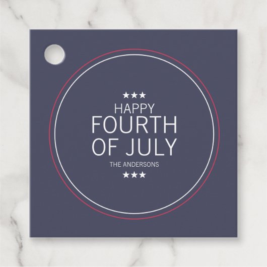 Klassieke marine vierde juli onafhankelijkheidsdag bedankjes labels (Voorkant)