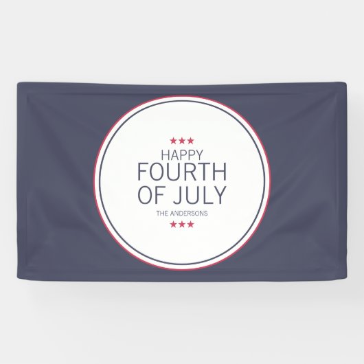 Klassieke marine vierde juli onafhankelijkheidsdag spandoek (Horizontaal)