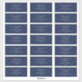 Klassieke marine | Zilveren Adresetiketten voor we Sticker (Vel)