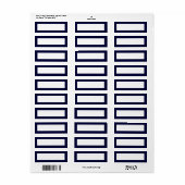 Klassieke marineadreslabel etiket (Full Sheet)