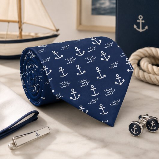 Klassieke marineanker stropdas