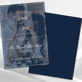 Klassieke marineblauw elegante luxe foto overlay kaart