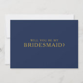 Klassieke marineblauw | Gold Bridesmaid proposal K Kaart (Voorkant)