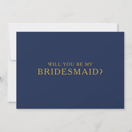 Klassieke marineblauw | Gold Bridesmaid proposal K Kaart (Voorkant)