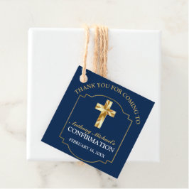 Klassieke marineblauw gouden jongens Bevestiging G Bedankjes Labels