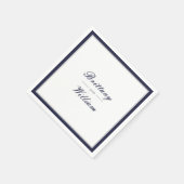 Klassieke marineblauw grijs bruid en bruidegom ser servet (Hoek)