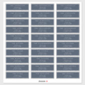Klassieke marineblauw individueel huwelijksadres sticker (Vel)