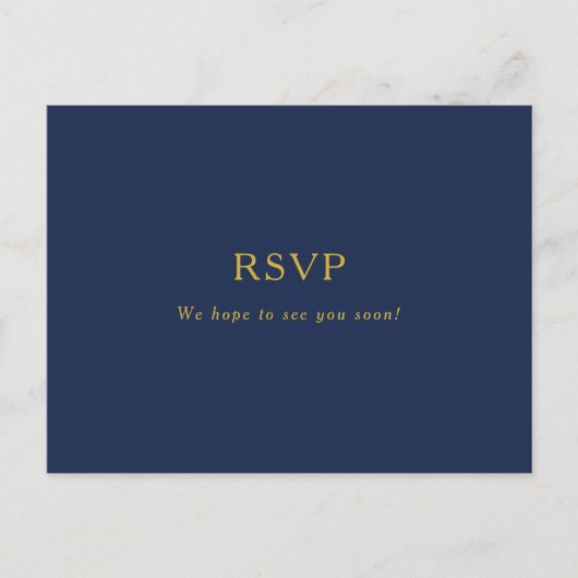 Klassieke marineblauw | Keuze uit Gold Menu RSVP-B (Voorkant)