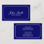 Klassieke marineblauw plastisch chirurg visitekaartje (Voorkant / Achterkant)