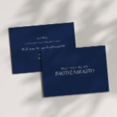 Klassieke marineblauw Silver Bridesmaid-Kaart Kaart