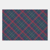 Klassieke marineblauw Tartan Pset Merry Kerstmis Inpakpapier Vel (Voorkant)