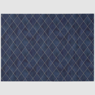 Klassieke marineblauw Velvet Argyle Pattern Luxury Tissuepapier