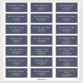 Klassieke marineblauw-weddenschap Adresetiketten Sticker