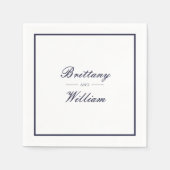 Klassieke marineblauwe bruid en bruidegom Script s Servet (Voorkant)