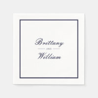 Klassieke marineblauwe bruid en bruidegom Script s