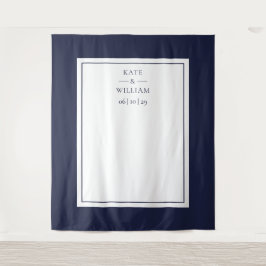 Klassieke marineblauwe bruiloft fotocabine achterg wandkleed