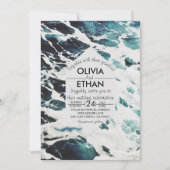 Klassieke marineblauwe kustbruiloft Uitnodiging (Voorkant)