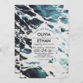 Klassieke marineblauwe kustbruiloft Uitnodiging (Voorkant / Achterkant)