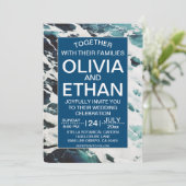 Klassieke marineblauwe kustbruiloft Uitnodiging (Staand voorkant)
