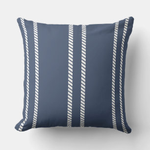 Klassieke marineblauwe throw kussen met strepen