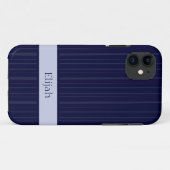 Klassieke marineblauwe verticale streep Case-Mate iPhone case (Achterkant (horizontaal))