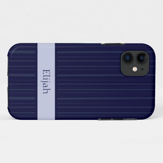Klassieke marineblauwe verticale streep Case-Mate iPhone case (Achterkant (horizontaal))