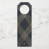 Klassieke marineblauwkalligrafie Monogram bruiloft Flessenhanger (Achterkant)