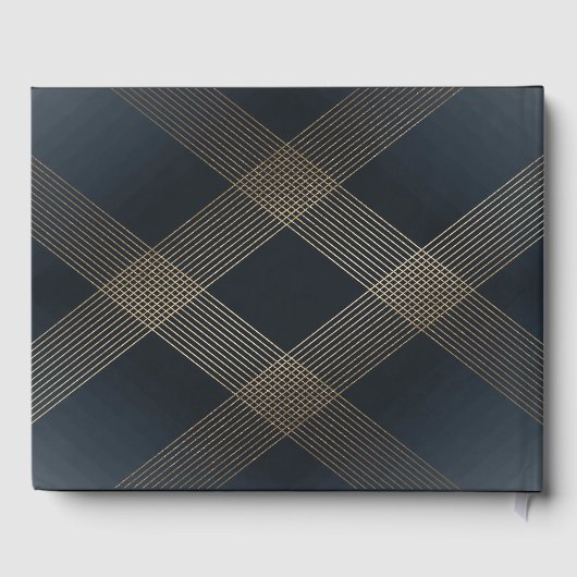 Klassieke marineblauwkalligrafie Monogram bruiloft Gastenboek (Achterkant)