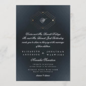 Klassieke marineblauwkalligrafie Monogram bruiloft Kaart (Voorkant)