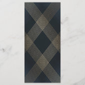 Klassieke marineblauwkalligrafie Monogram bruiloft Menu (Achterkant)