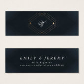 Klassieke marineblauwkalligrafie Monogram bruiloft Mini Visitekaartjes (Voorkant /achterkant)