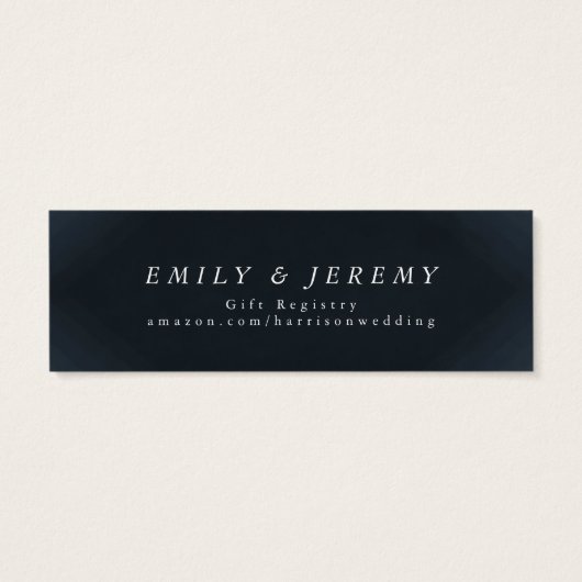 Klassieke marineblauwkalligrafie Monogram bruiloft Mini Visitekaartjes (Achterkant)