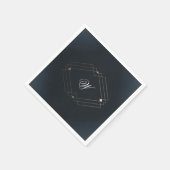 Klassieke marineblauwkalligrafie Monogram bruiloft Servet (Hoek)