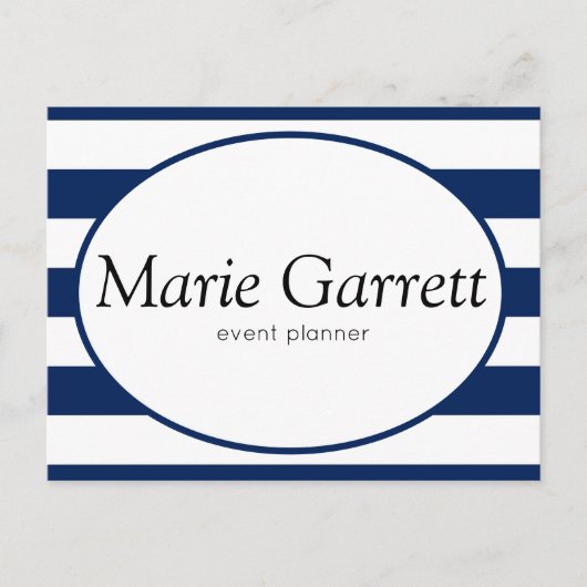 Klassieke marinestripes Marketing Feestdagenkaart (Voorkant)