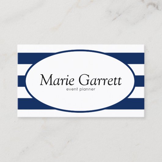 Klassieke marinestripes visitekaartje (Voorkant)