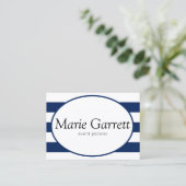Klassieke marinestripes visitekaartje (Staand voorkant)