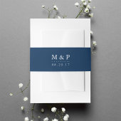 Klassieke marinier en White Wedding Monogram Uitnodigingen Wikkel