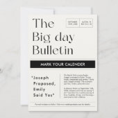 Klassieke Markeer Uw Agenda Krant Trouwfoto Save The Date (Voorkant)
