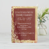 Klassieke Marmeren Bruiloft Kaart (Staand voorkant)