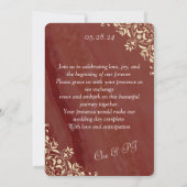 Klassieke Marmeren Bruiloft Kaart (Achterkant)