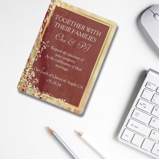 Klassieke Marmeren Bruiloft Kaart