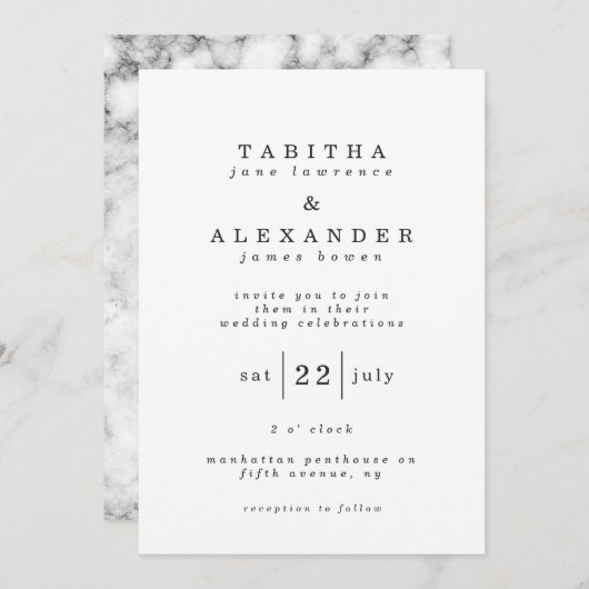 Klassieke marmeren kaart (Voorkant / Achterkant)