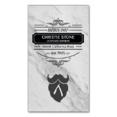 Klassieke Marmeren Retro Label Barber Blade en Baa Magnetisch Visitekaartje (Voorkant Verticaal)